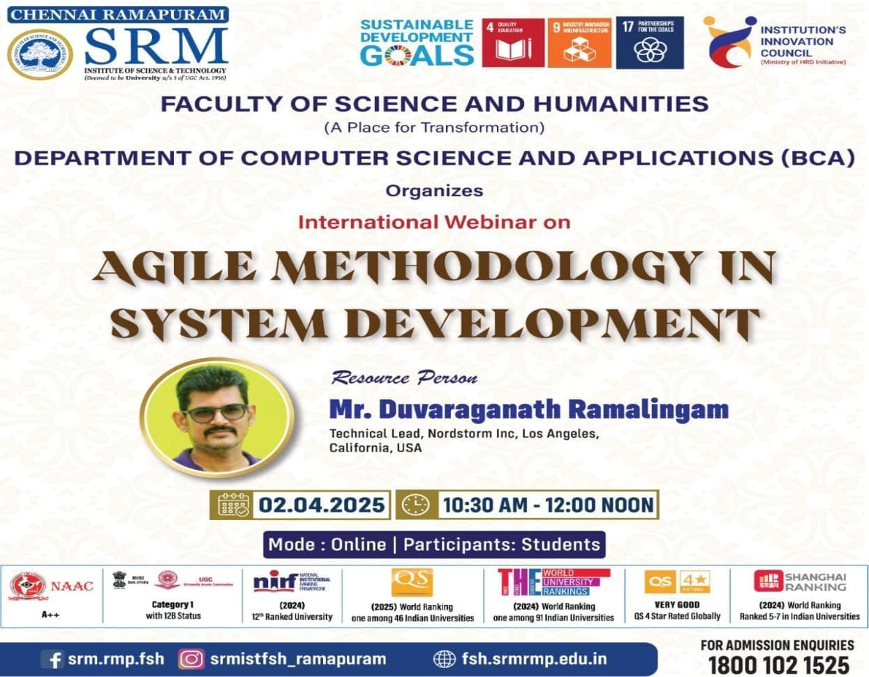International Webinar on Agile Methodology in System Development