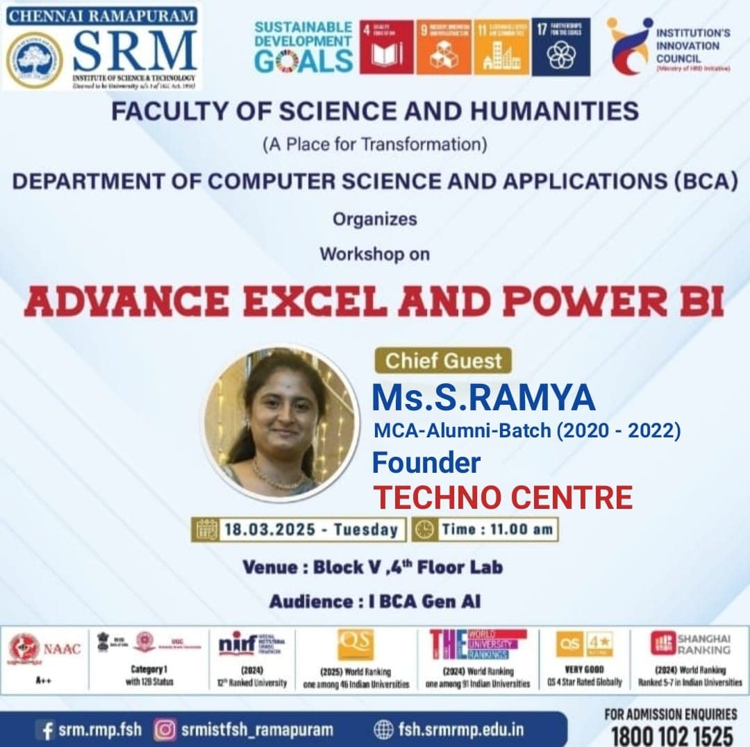 Workshop on "Advance Excel and Power BI"