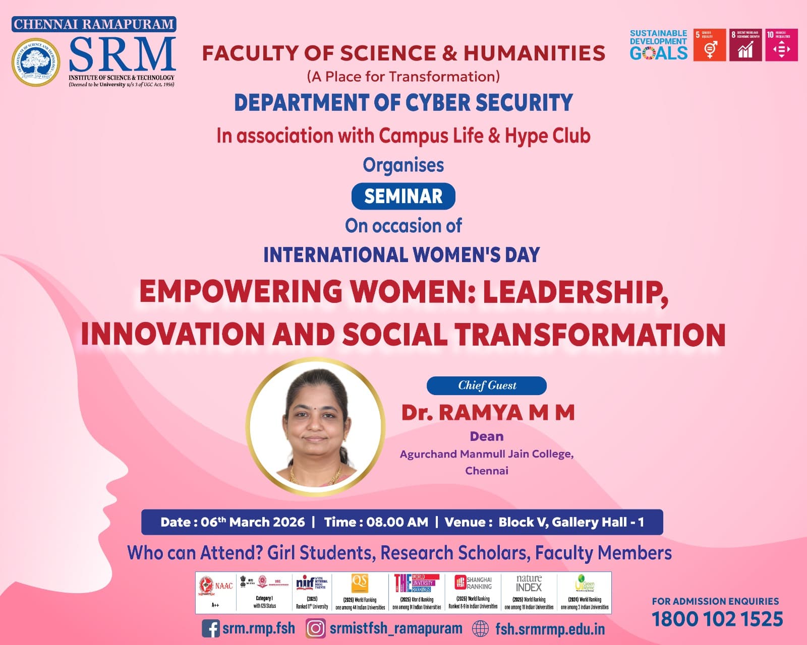 International Women’s Day Celebration – Seminar on “Empowering Women: Leadership, Innovation and Social Transformation
