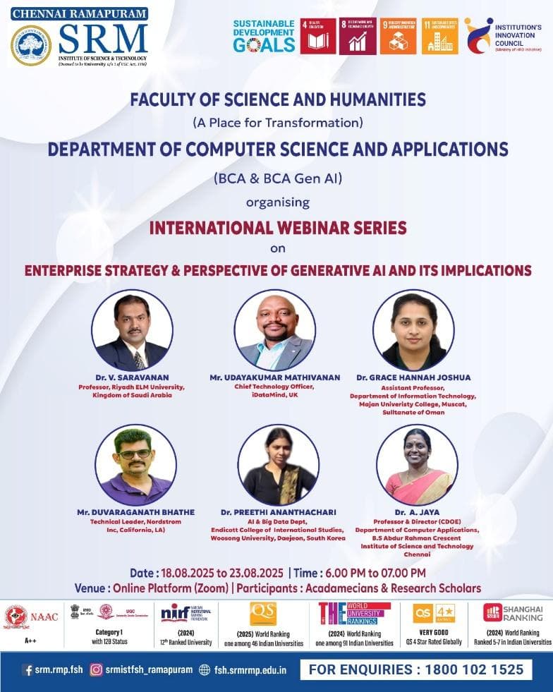 International Webinar series on “Enterprise Strategy & Perspective of Generative AI and its implications “