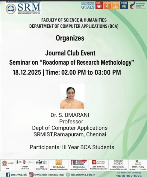 Journal Club Event on “Roadmap of Research Methodology"