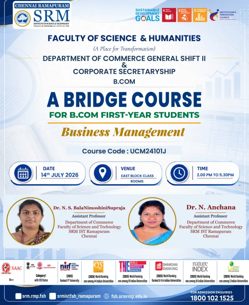 “Bridge Course for B.Com First-Year Students” Topics “Business Management - UCM24102J”