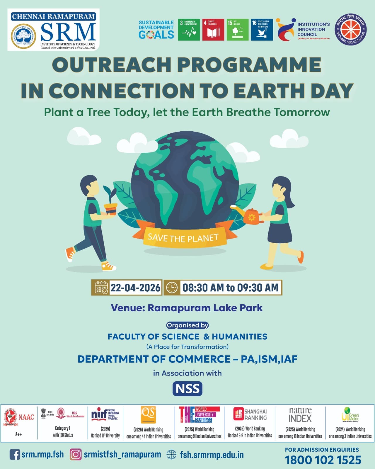 Outreach programme on Earth Day: “Plant a tree today, let the earth breathe tomorrow.