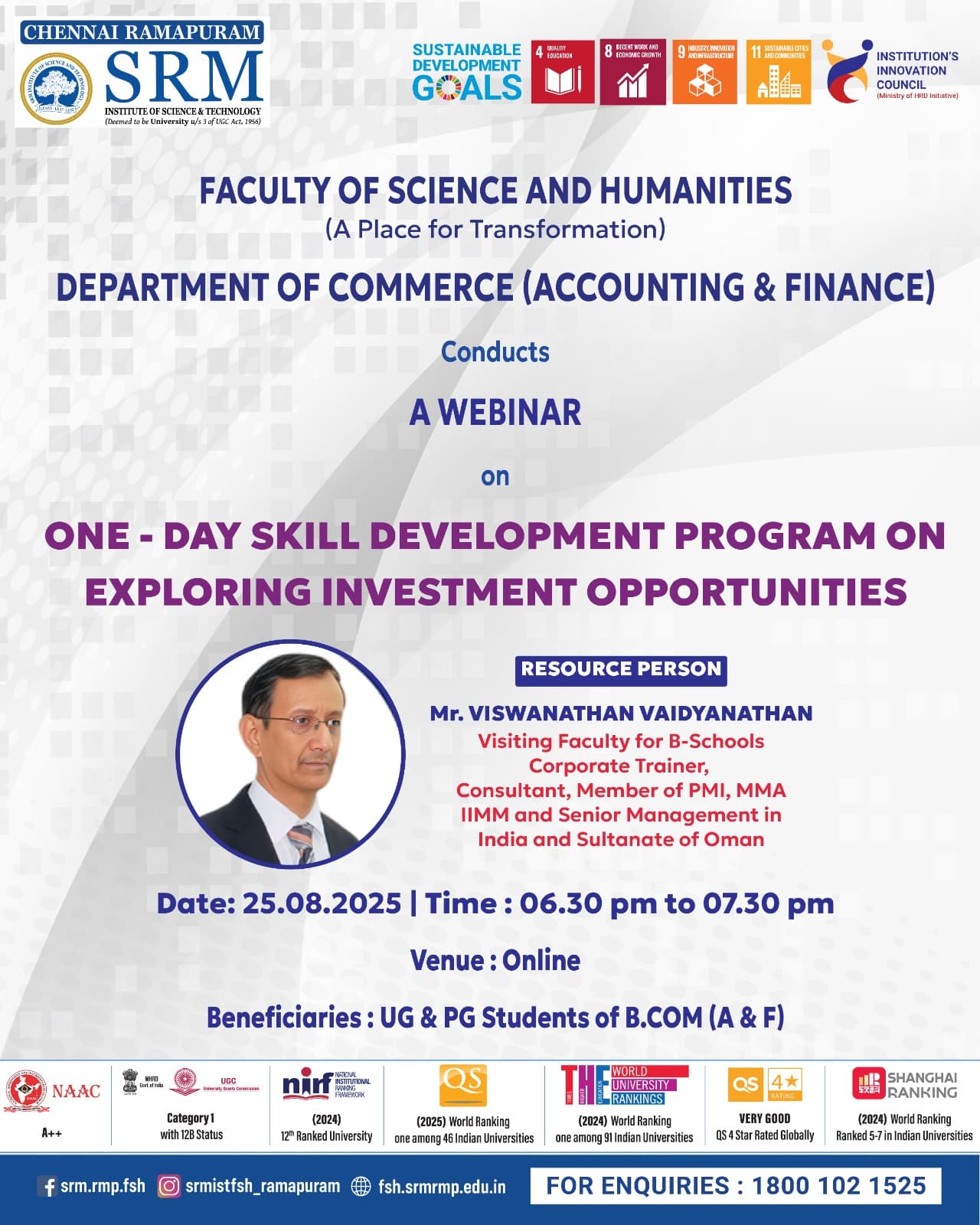 One Day Skill Development Program on Exploring Investment Opportunities