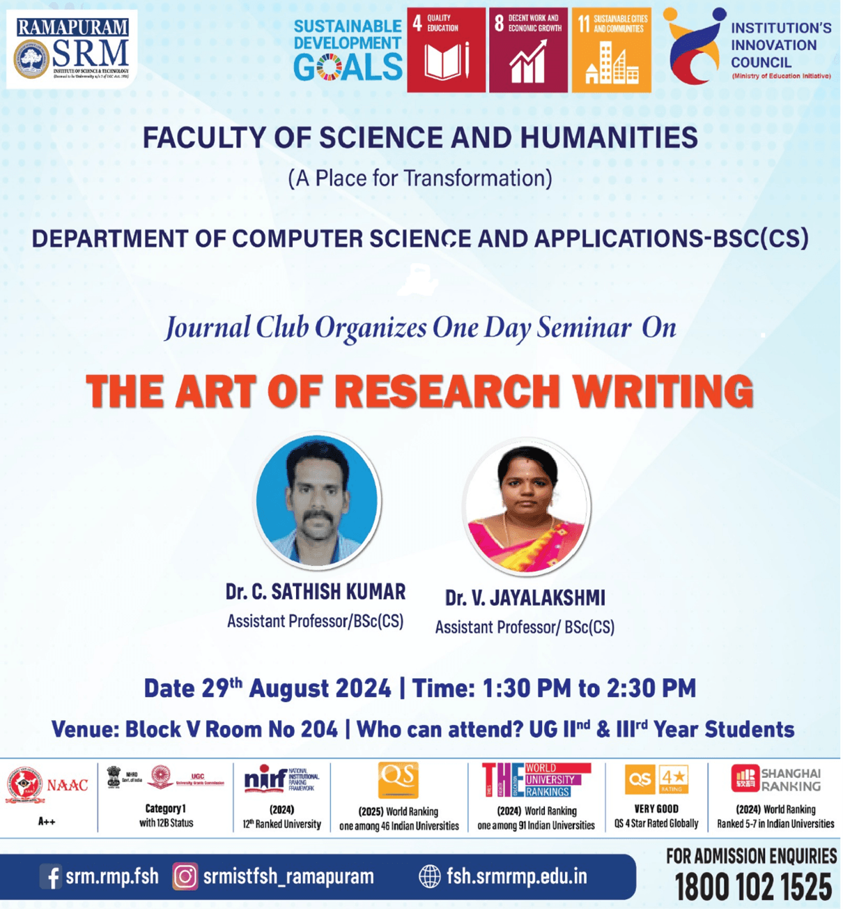 Journal Club – One-day Seminar on “The Art of Research Writing”