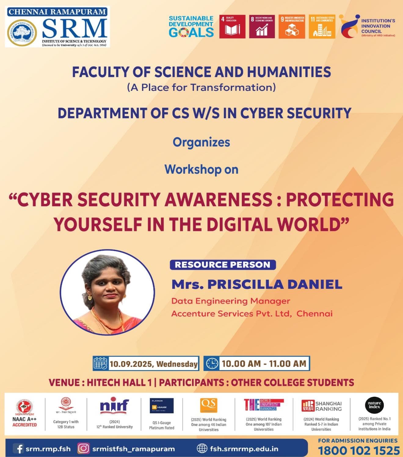 Workshop on “Cybersecurity Awareness: Protecting yourself in the digital world ”
