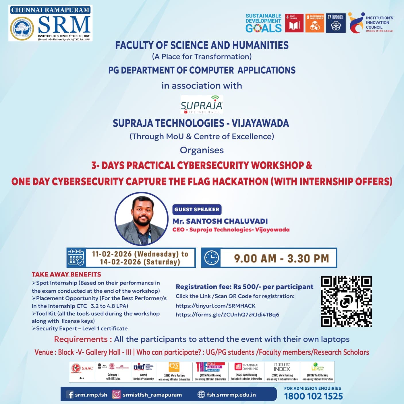3-Day Practical Cyber Security Workshop & One-Day CTF Hackathon
